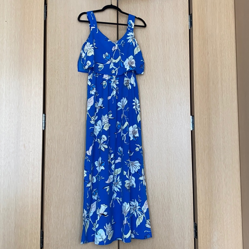 Blue floral maxi dress